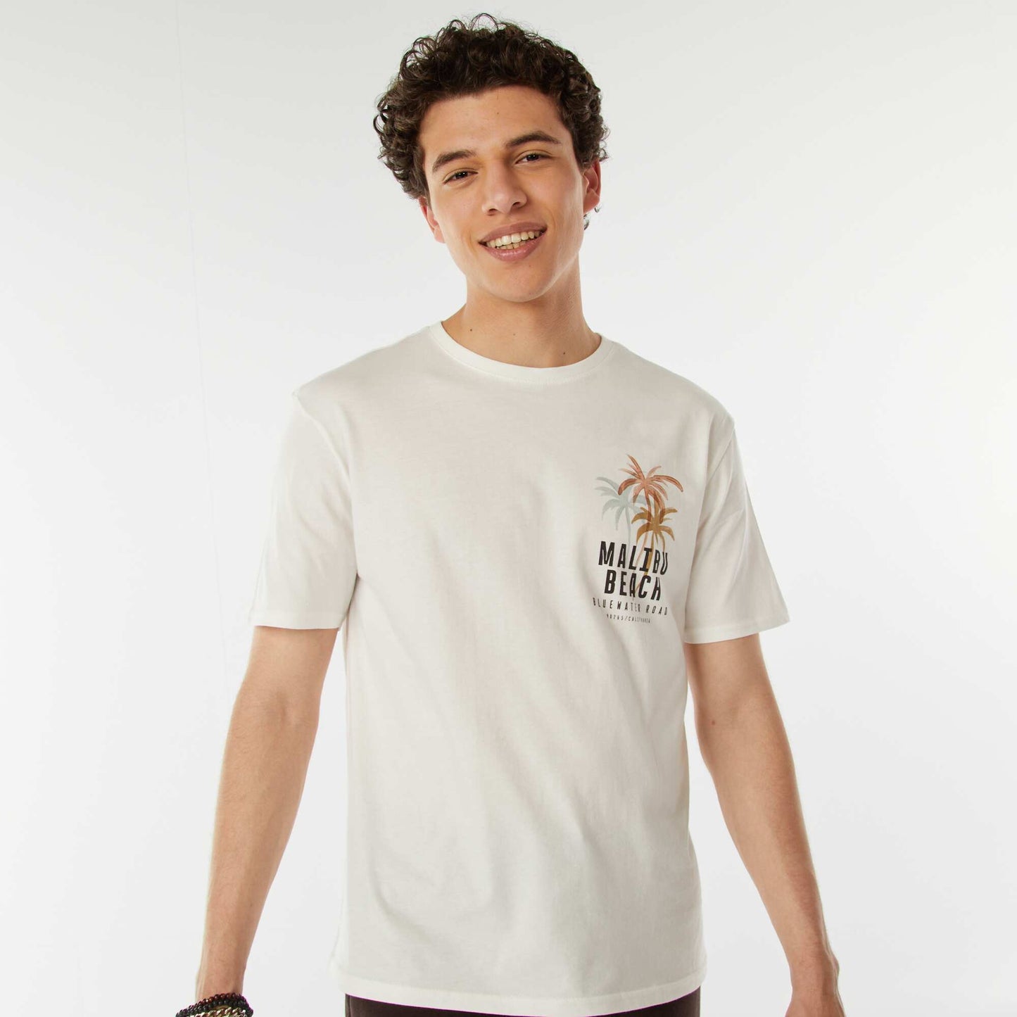 Tee-shirt imprimé à messages BLANC