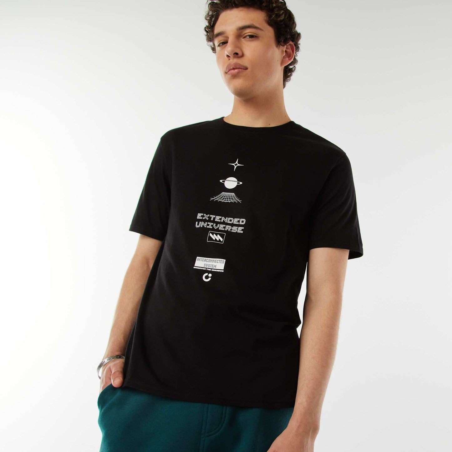 Tee-shirt imprimé à messages NOIR