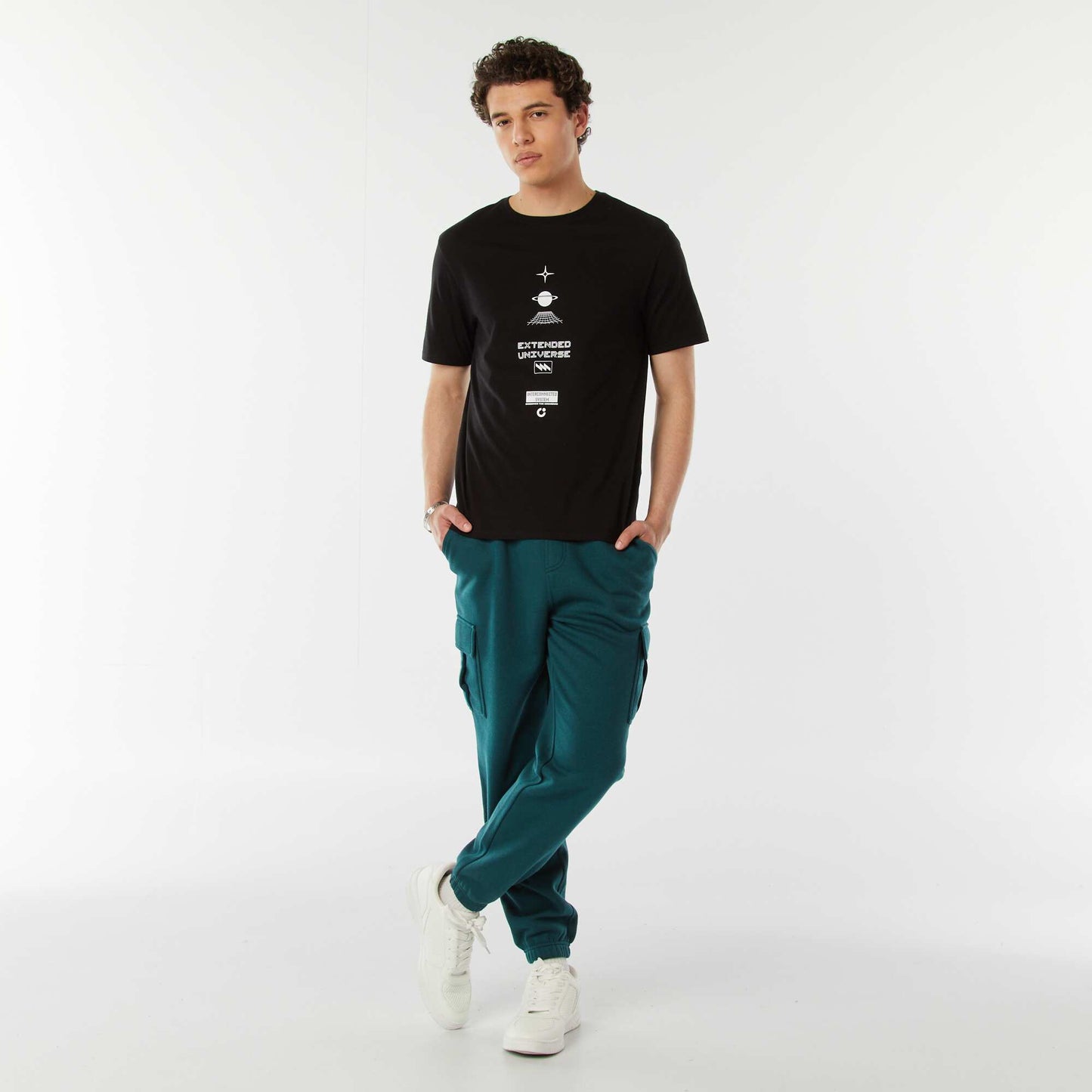 Tee-shirt imprimé à messages NOIR