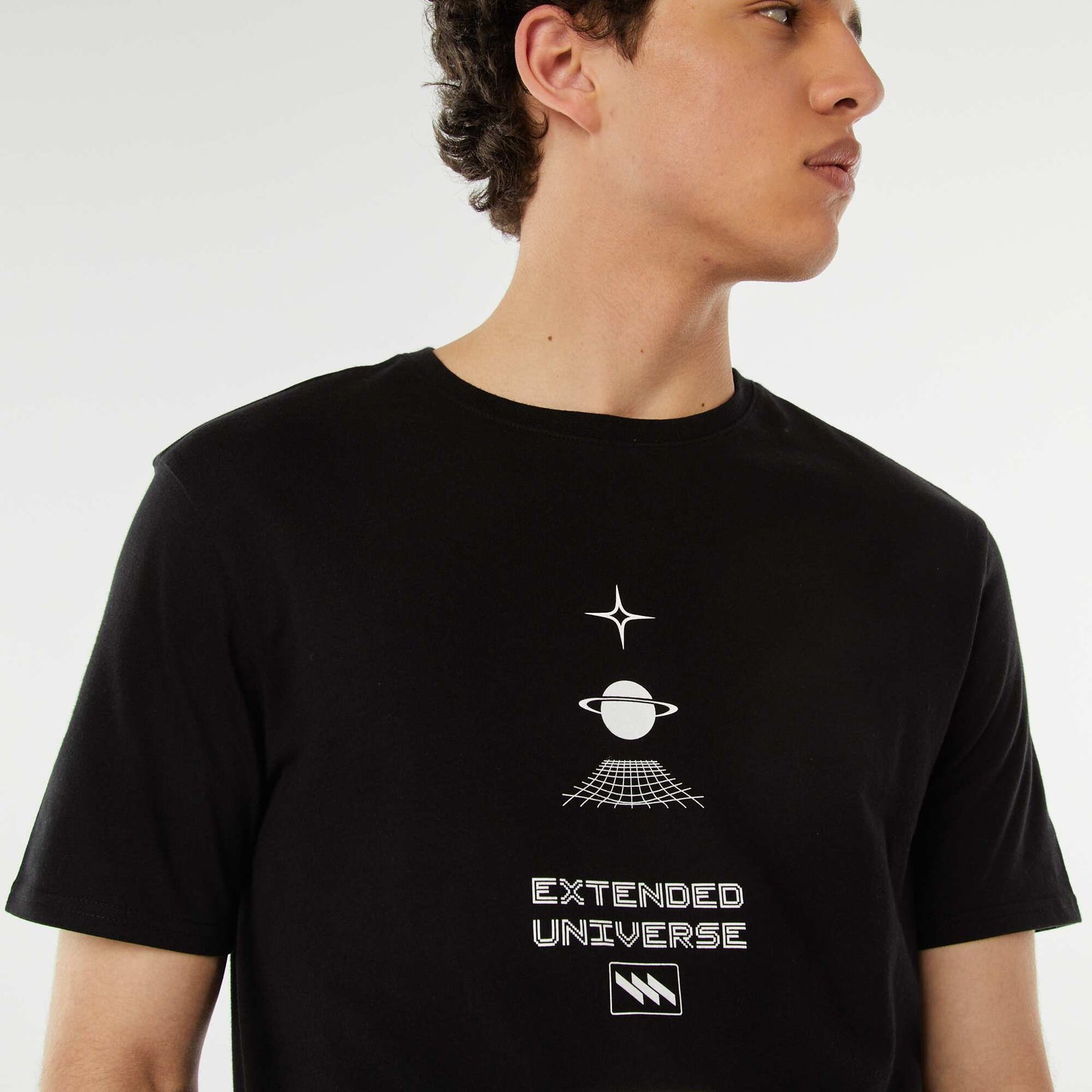 Tee-shirt imprimé à messages NOIR