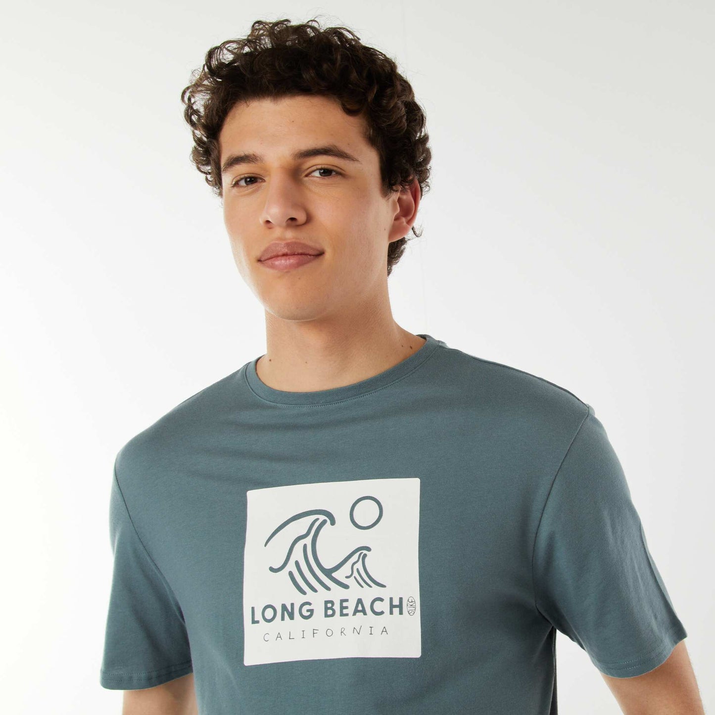 Tee-shirt imprimé à messages BLEU