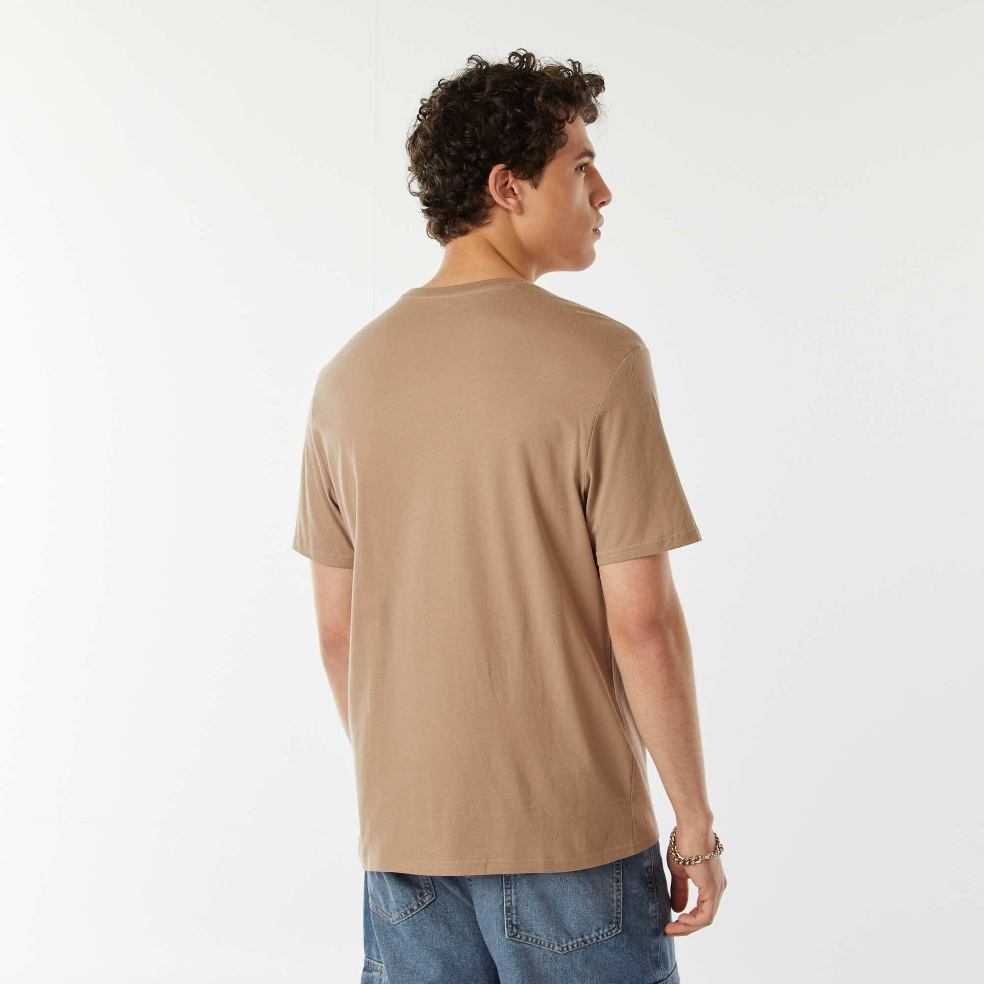 Tee-shirt imprimé à messages BEIGE
