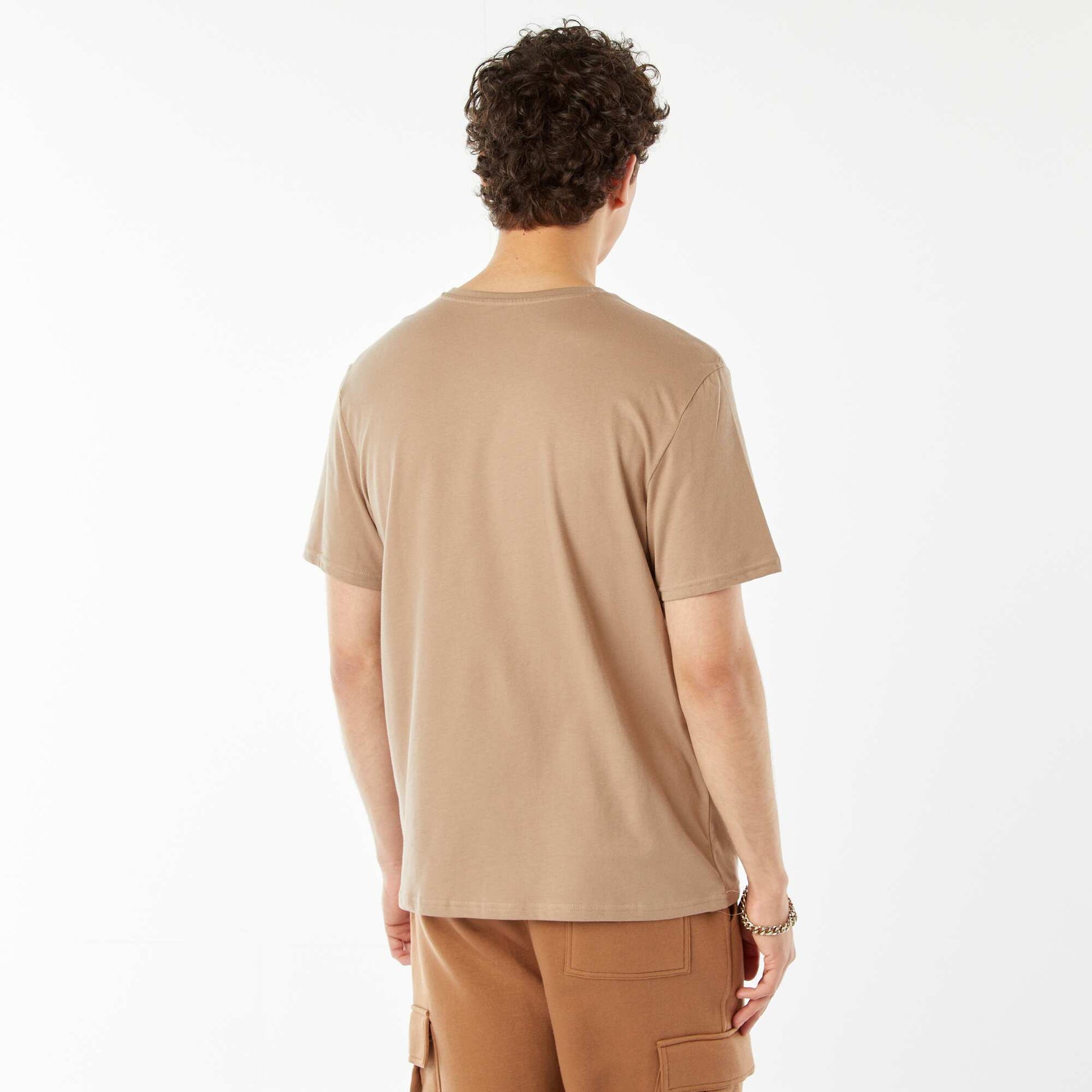 Tee-shirt imprimé à messages BEIGE