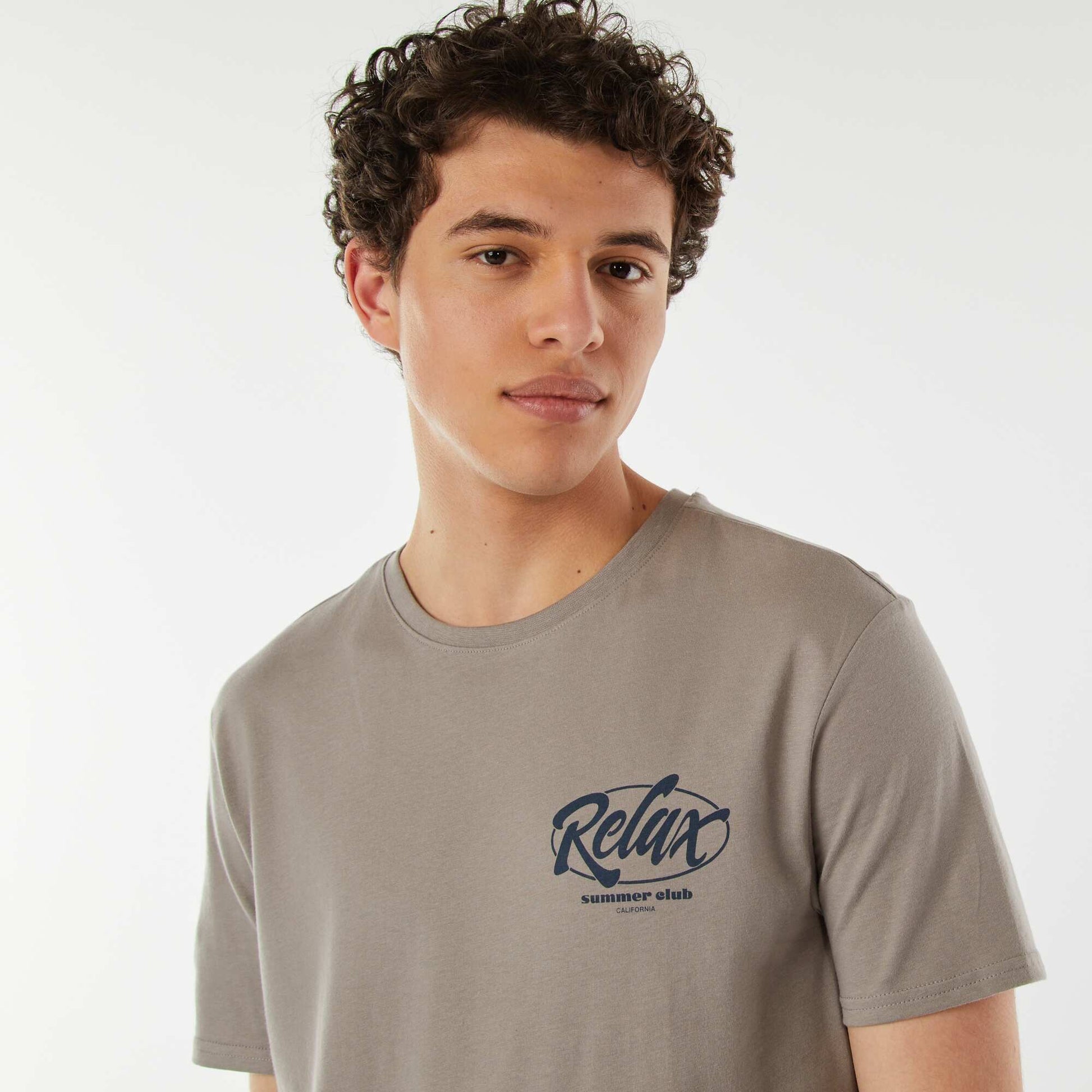 Tee-shirt imprimé à messages GRIS