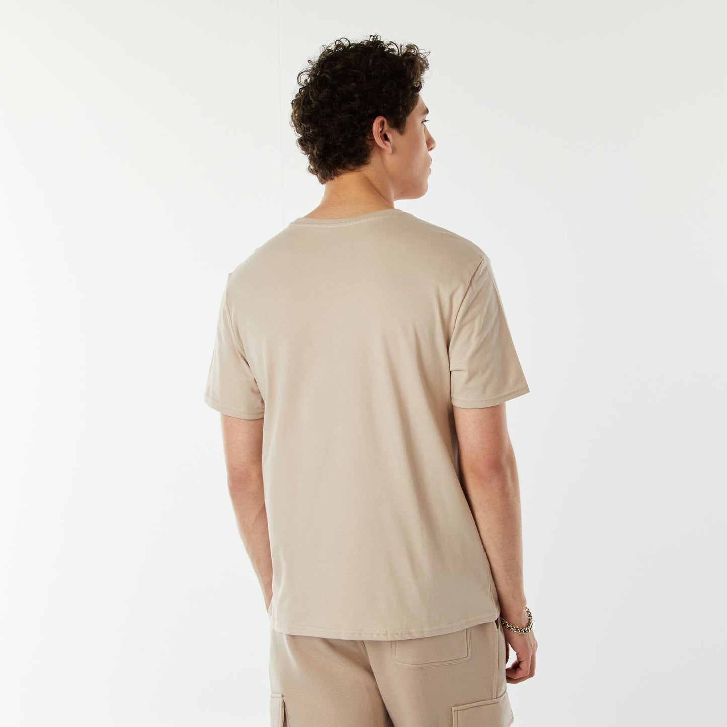 Tee-shirt imprimé à messages BEIGE