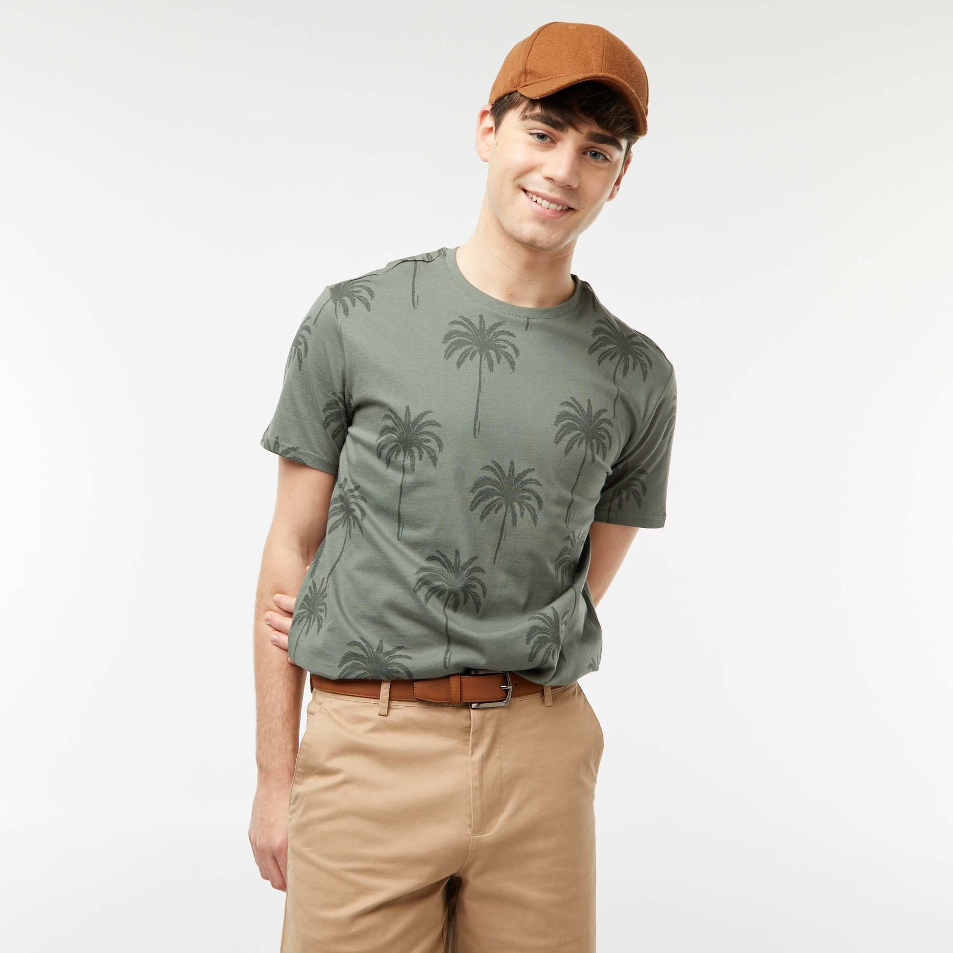 Tee-shirt imprimé palmiers VERT