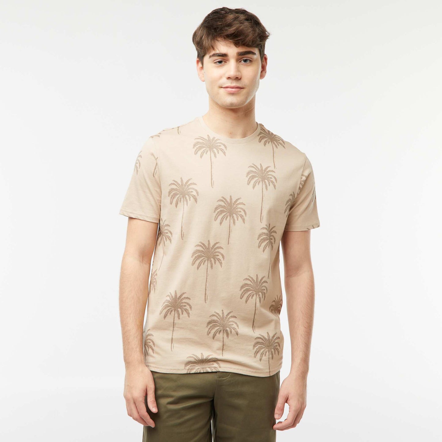 Tee-shirt imprimé palmiers BEIGE