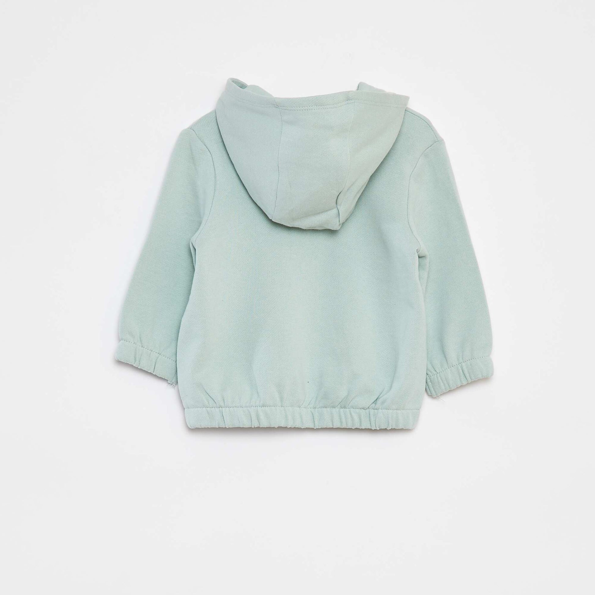 Sweat zippé uni à capuche BLEU