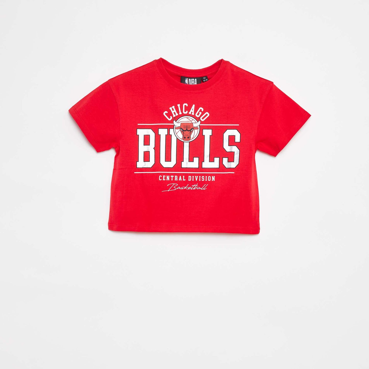 T-shirt cropped à manches courtes 'NBA' ROUGE