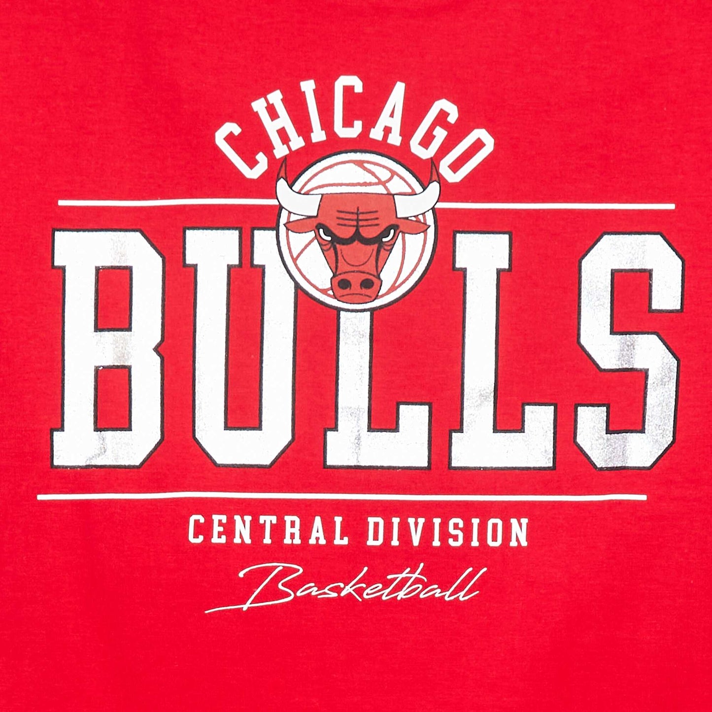 T-shirt cropped à manches courtes 'NBA' ROUGE