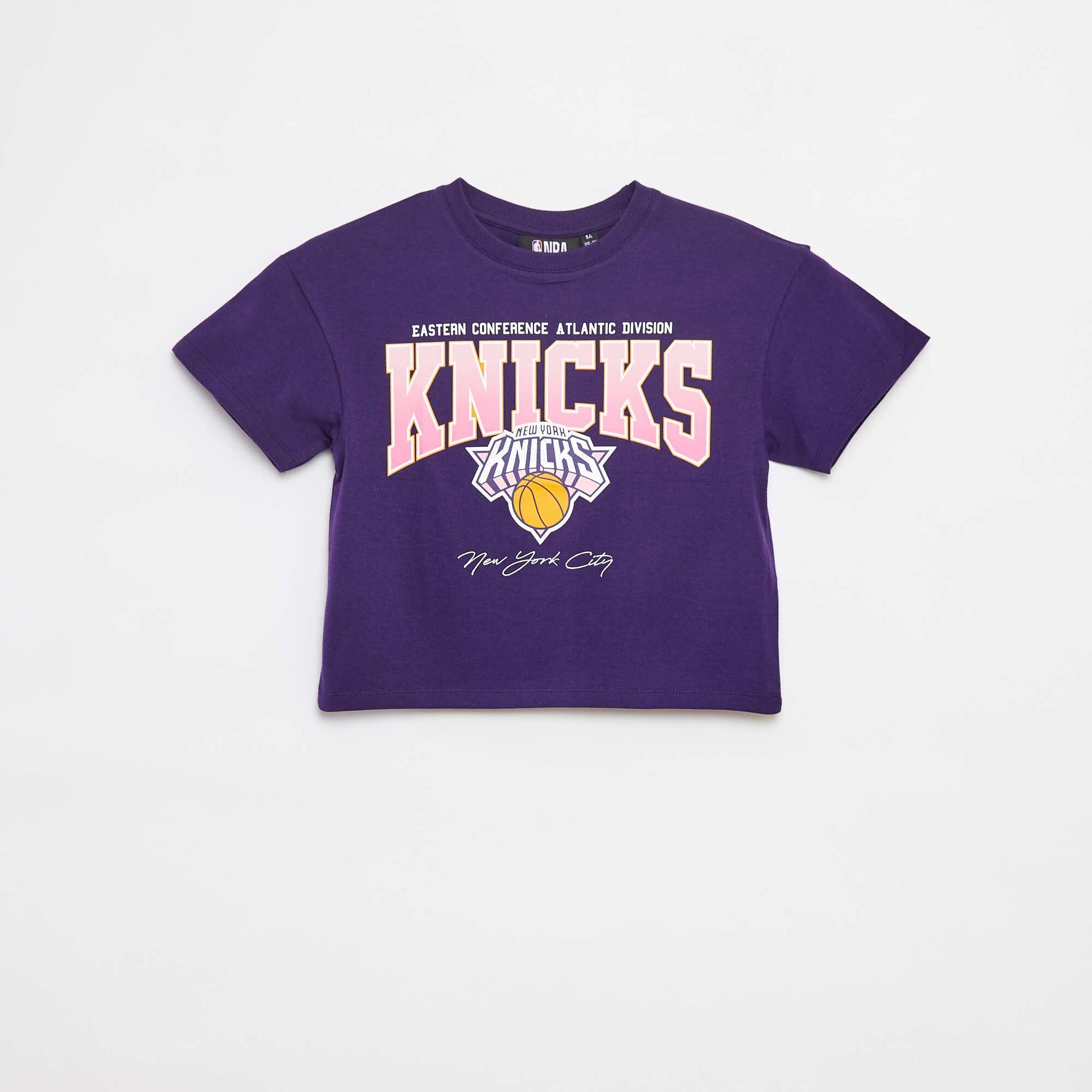 T-shirt cropped à manches courtes 'NBA' BLEU