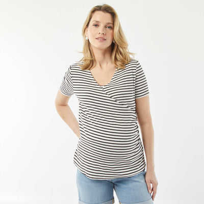 T-shirt cache-cœur d'allaitement BLANC