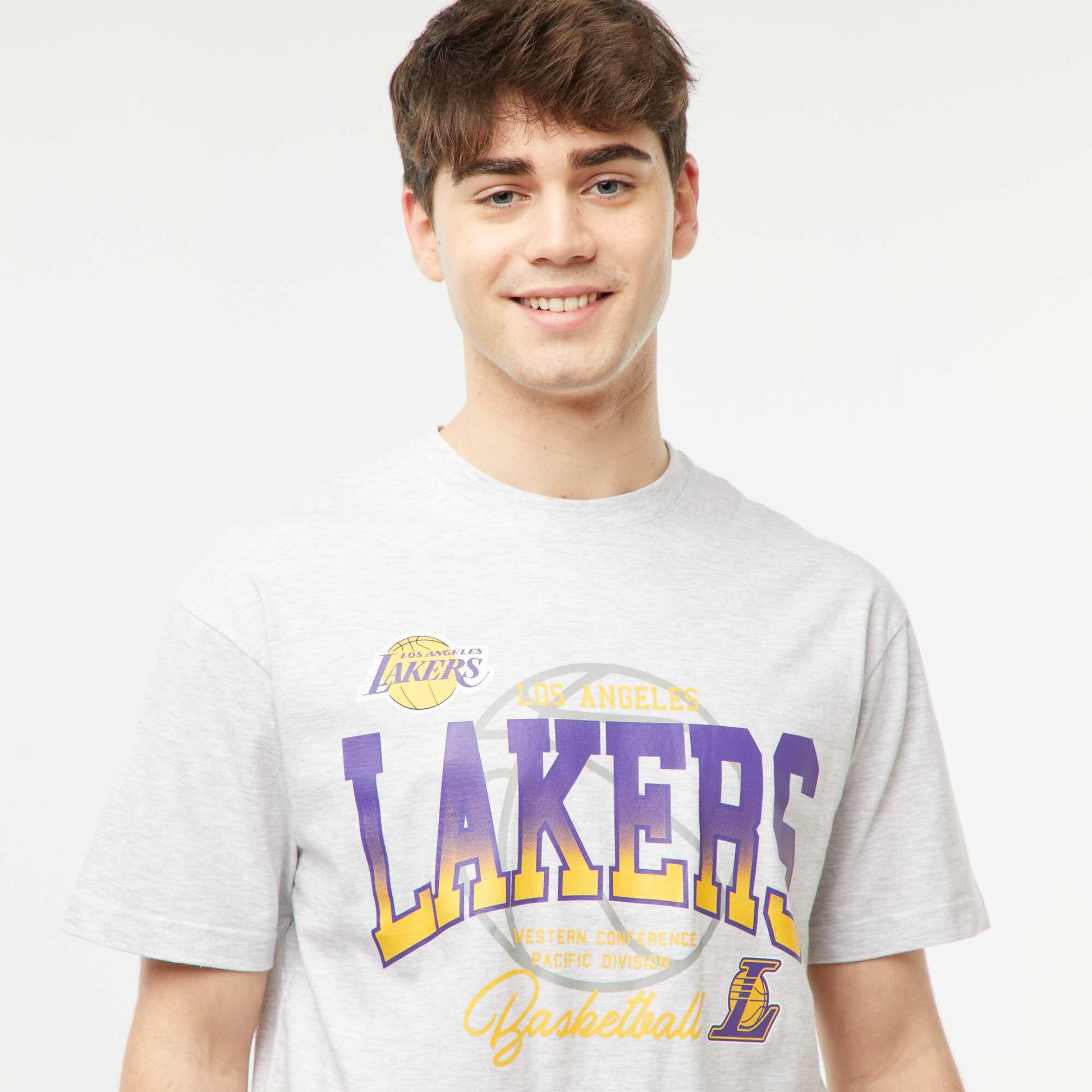 Tee-shirt imprimé 'NBA' GRIS CHINé