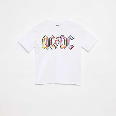 T-shirt loose 'ACDC' BLANC