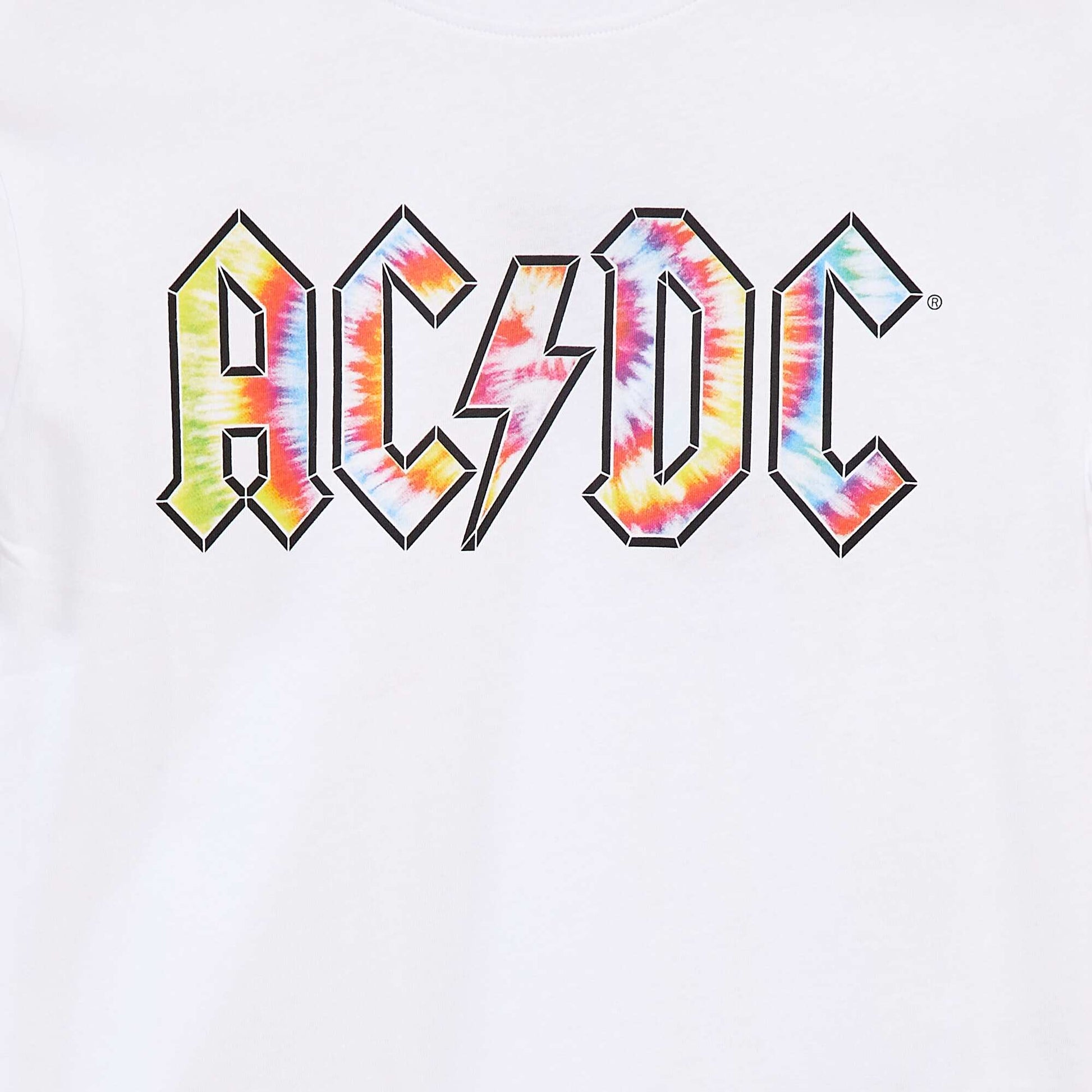 T-shirt loose 'ACDC' BLANC