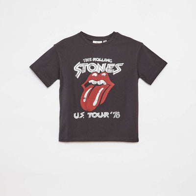 T-shirt à manches courtes 'Rolling Stones' NOIR