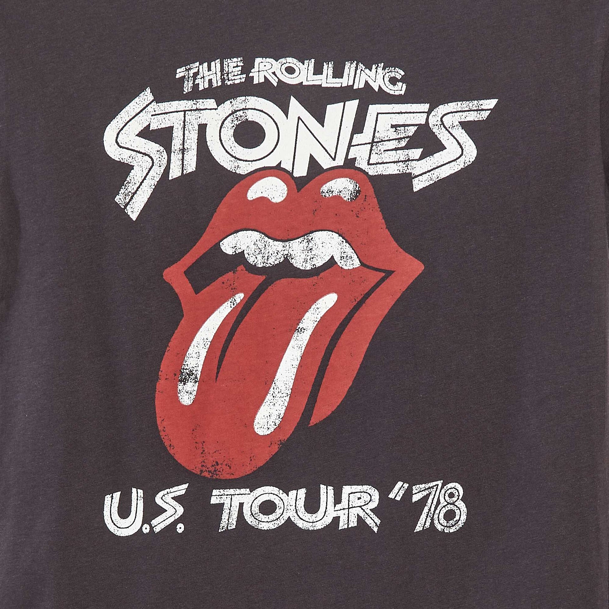 T-shirt à manches courtes 'Rolling Stones' NOIR
