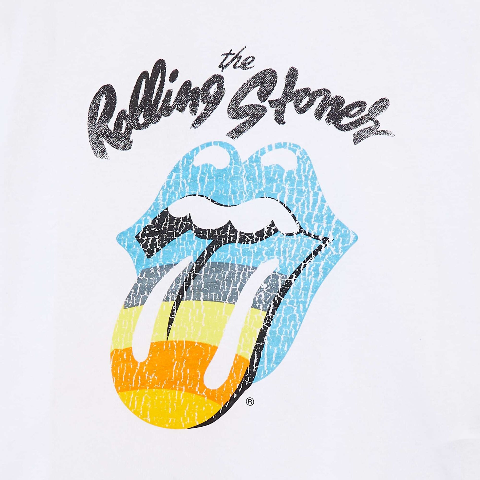 T-shirt à manches courtes 'Rolling Stones' BLANC
