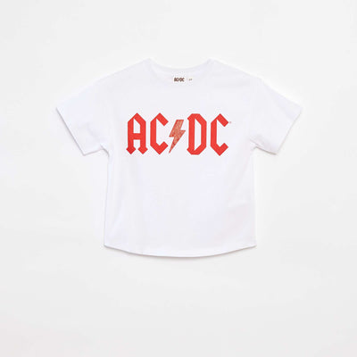 T-shirt à manches courtes 'ACDC' BLANC