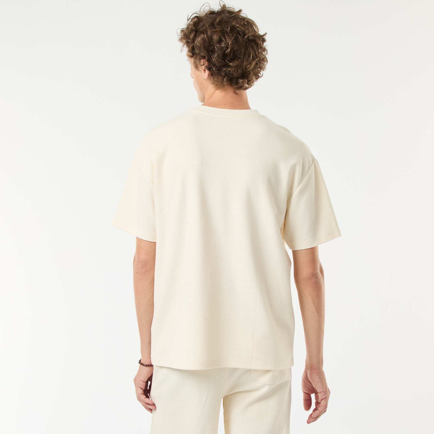 T-shirt en maille col V BEIGE
