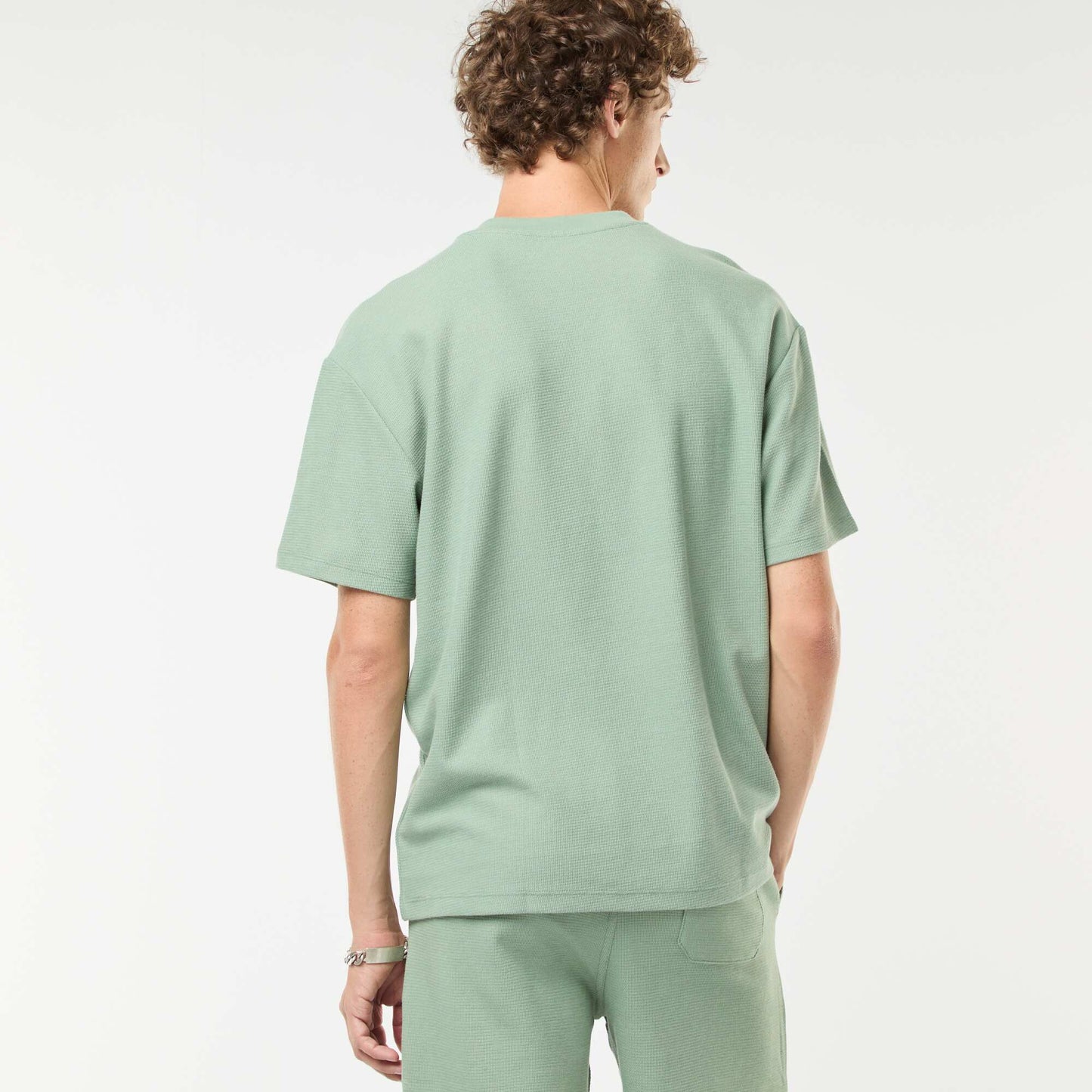T-shirt en maille col V VERT