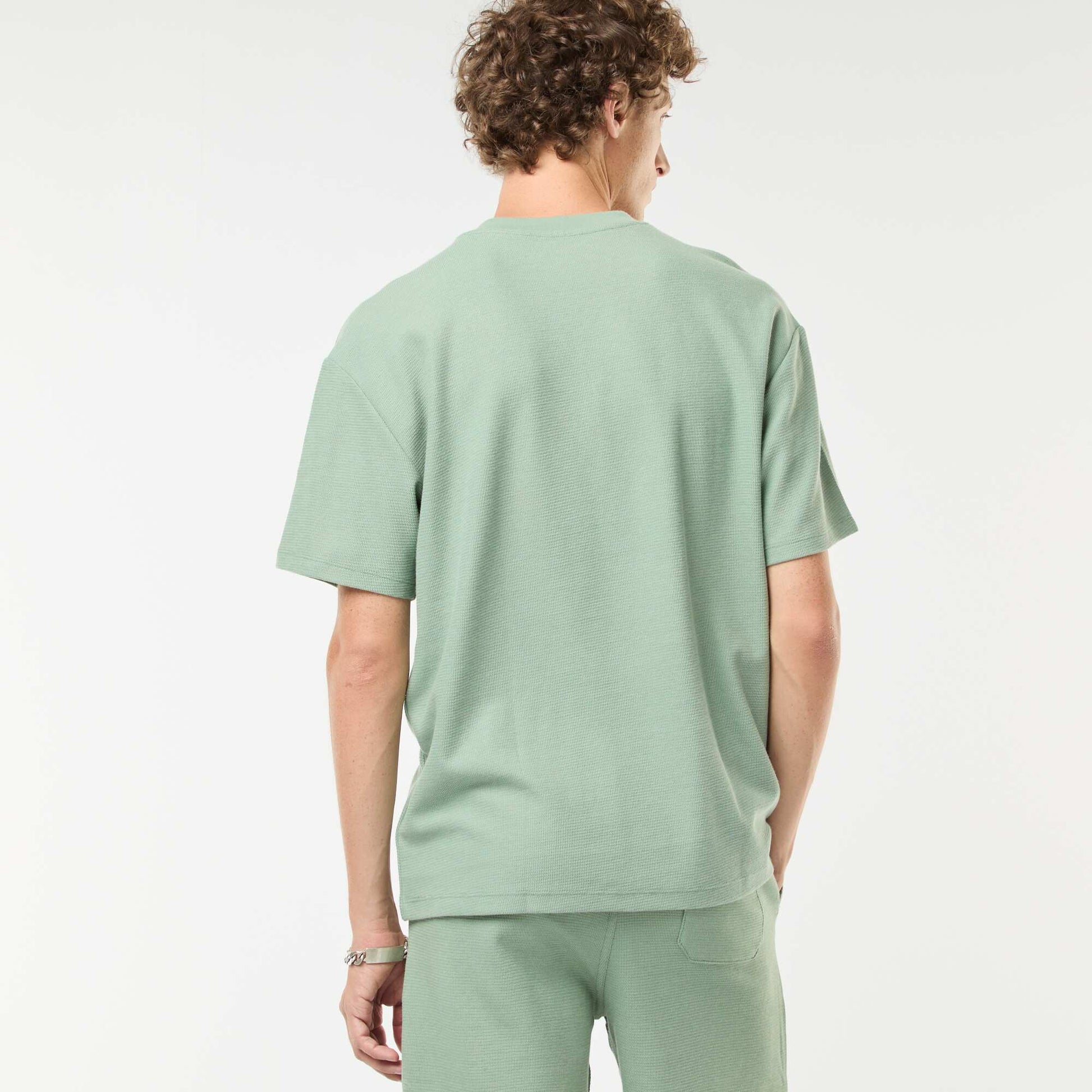 T-shirt en maille col V VERT