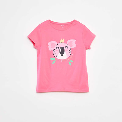 T-shirt imprimé manches courtes et col rond ROSE