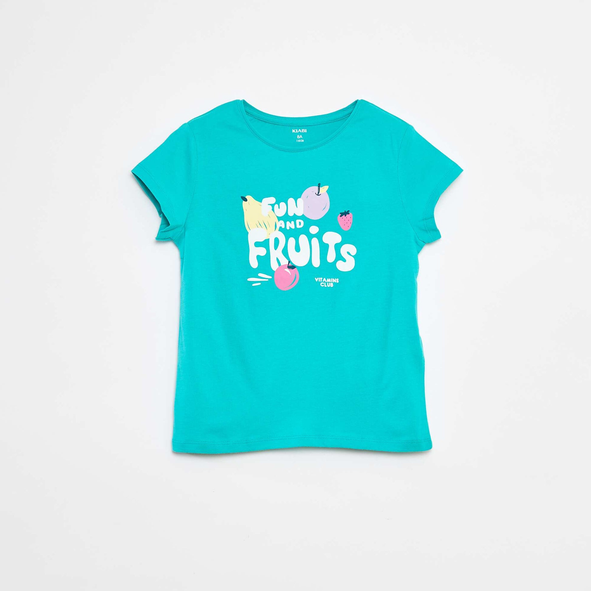 T-shirt imprimé manches courtes et col rond VERT