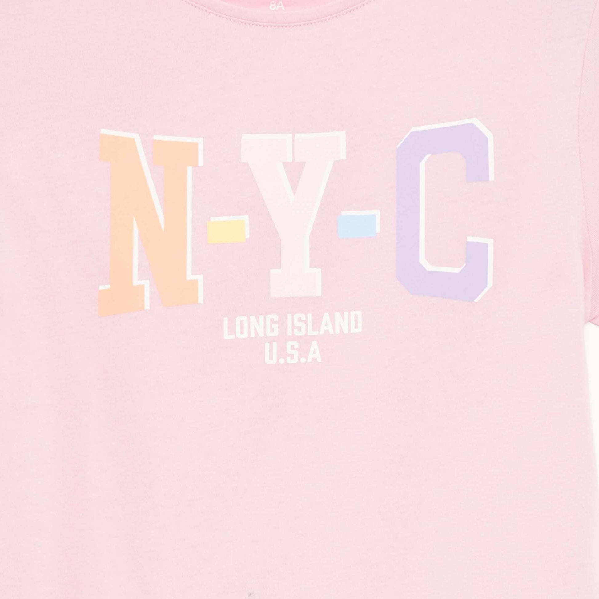 T-shirt imprimé manches courtes et col rond ROSE