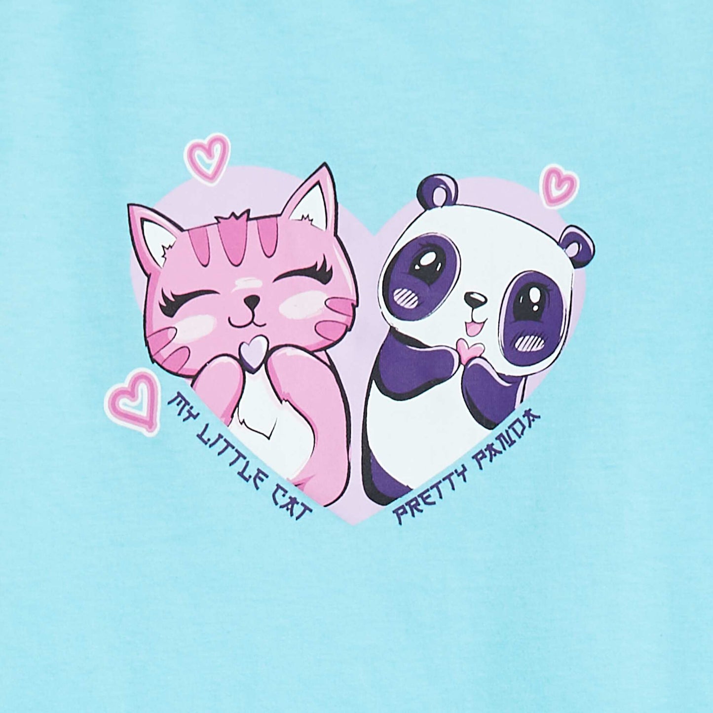 T-shirt imprimé manches courtes et col rond BLEU