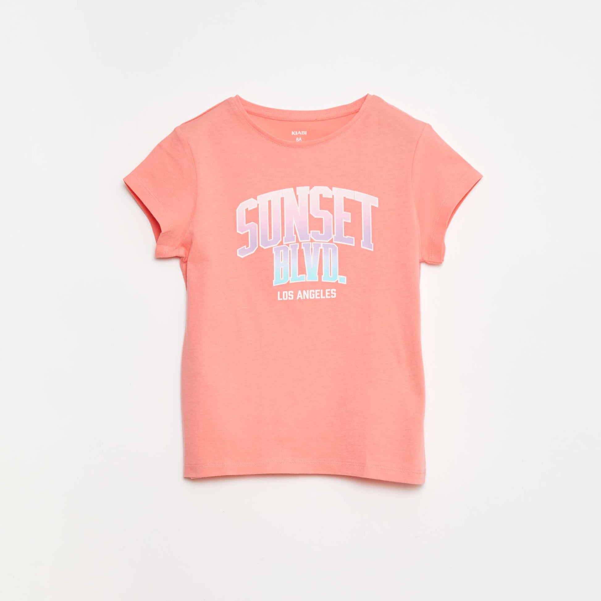 T-shirt imprimé manches courtes et col rond ROSE