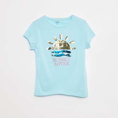 T-shirt imprimé animé manches courtes BLEU