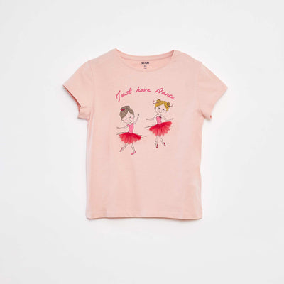 T-shirt imprimé animé manches courtes ROSE
