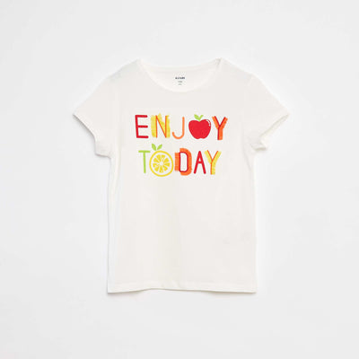 T-shirt imprimé animé manches courtes BLANC