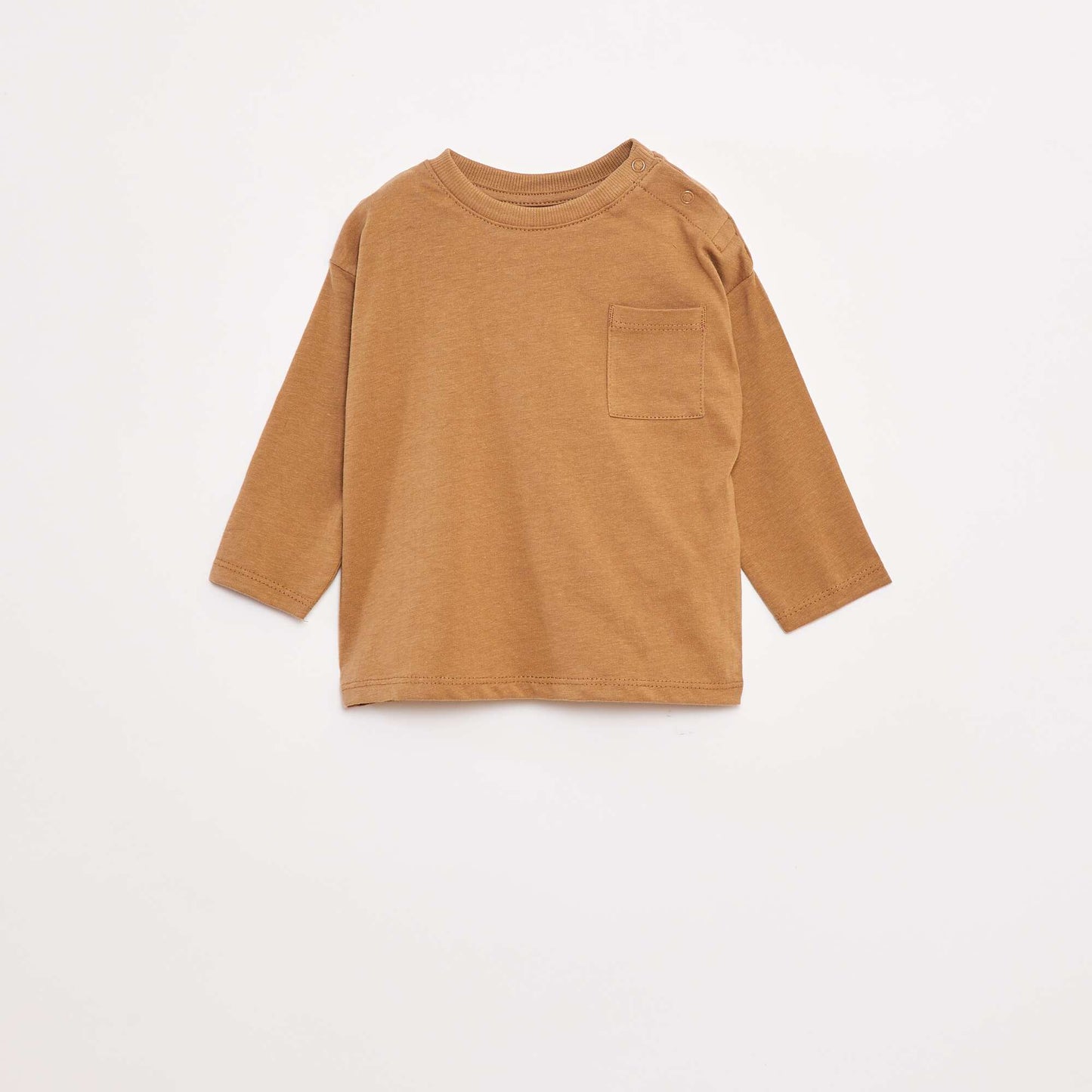 T-shirt manches longues et poche poitrine BEIGE