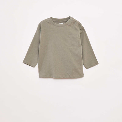 T-shirt manches longues et poche poitrine VERT