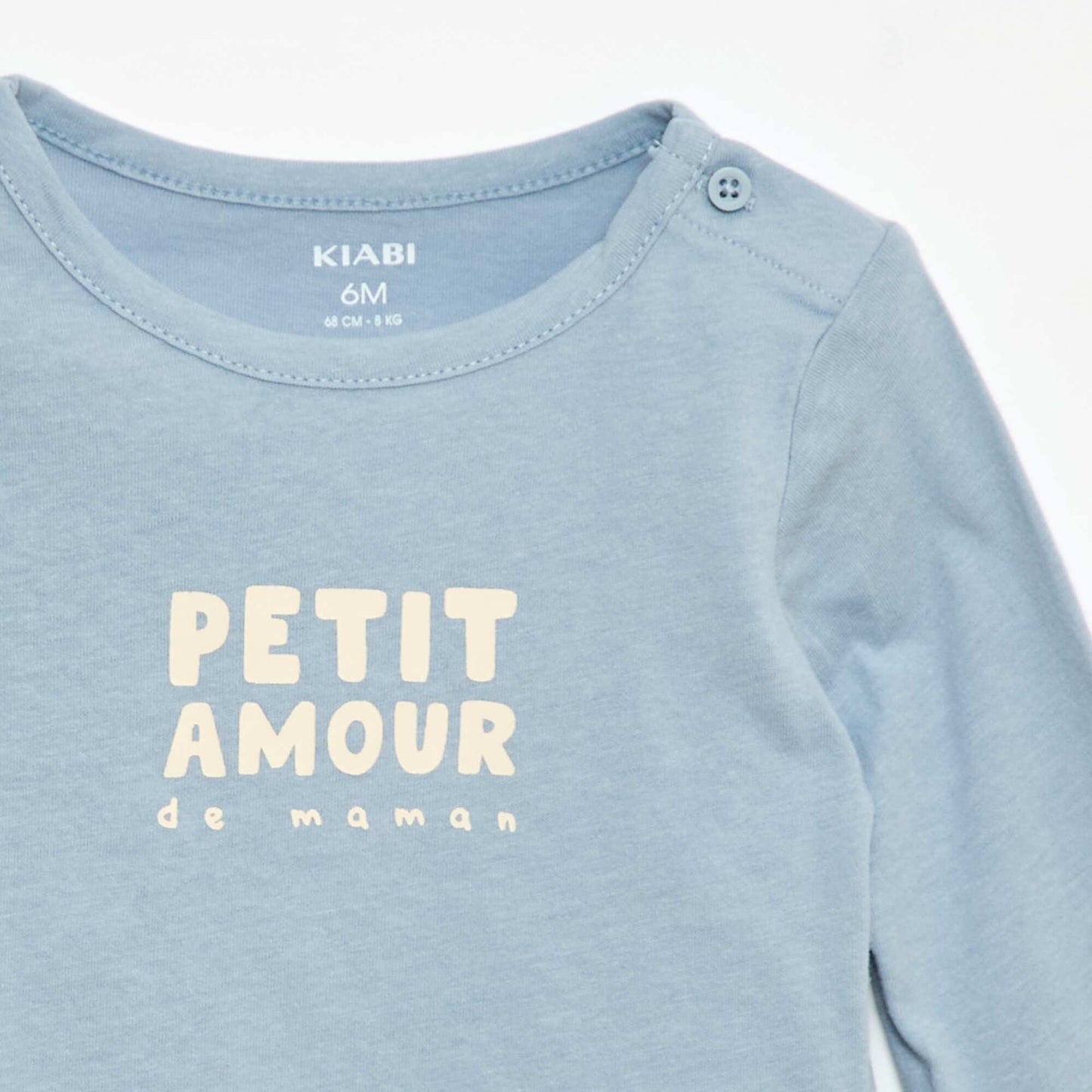T-shirt imprimé à manches longues BLEU