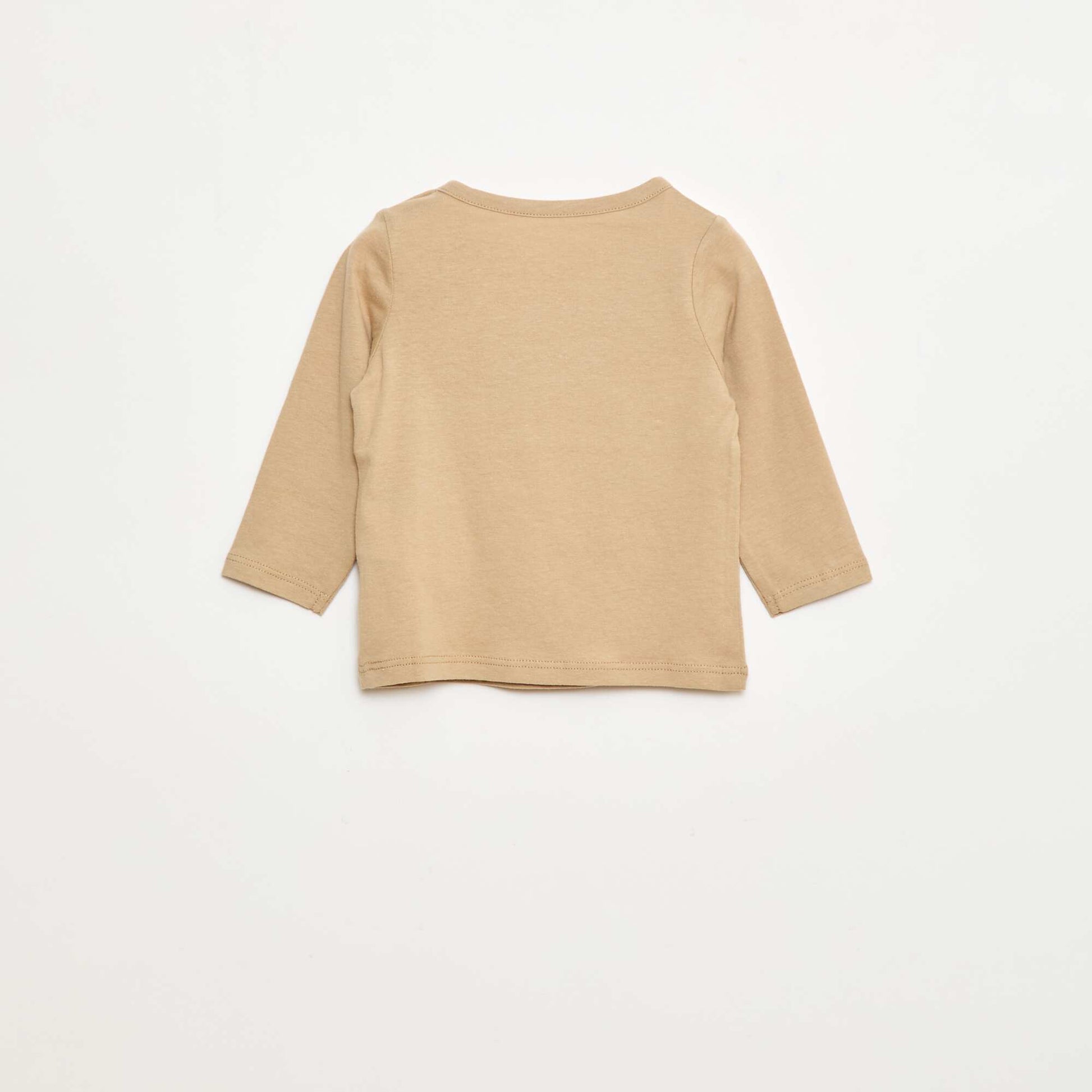 T-shirt à manches longues avec animation BEIGE