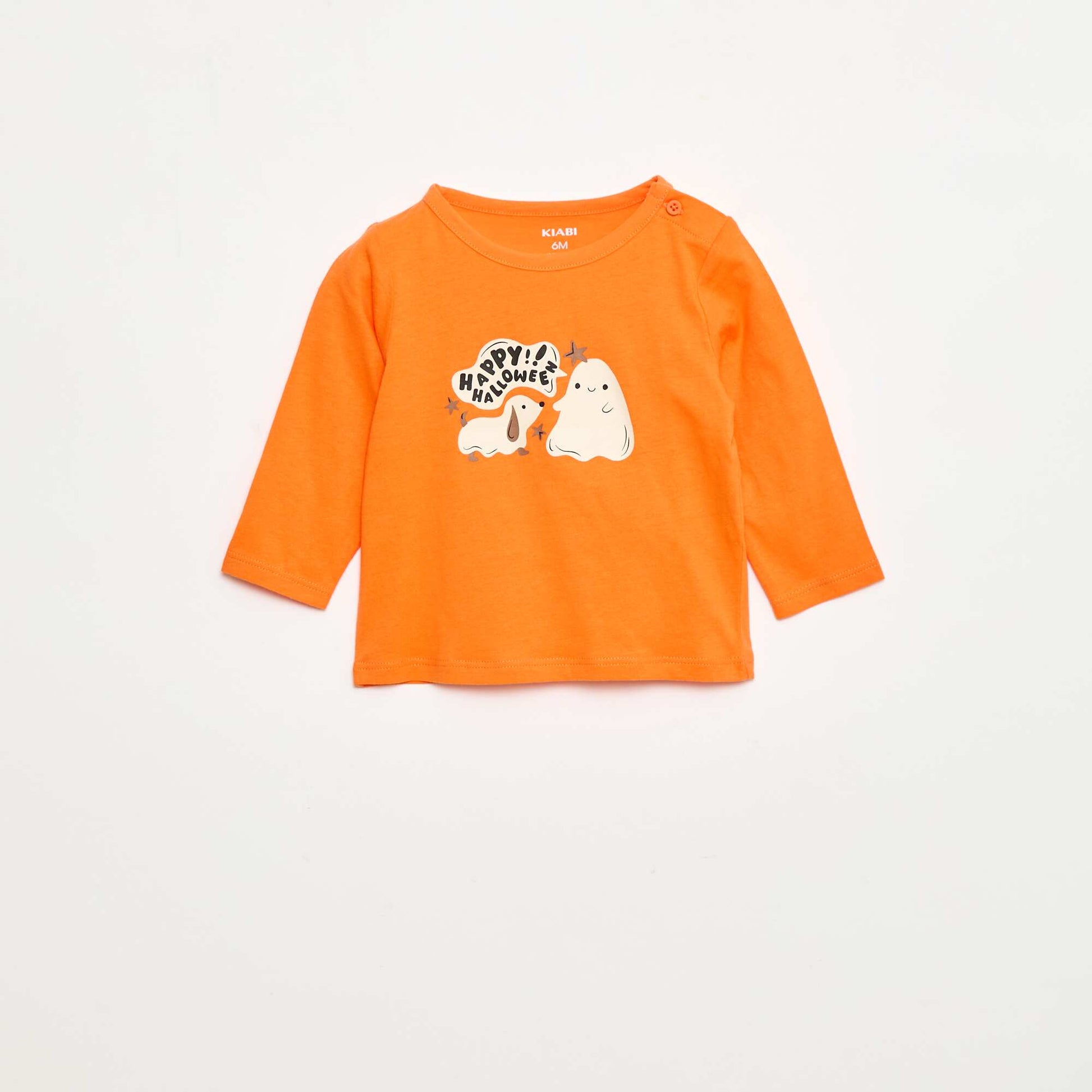 T-shirt à manches longues avec animation ORANGE