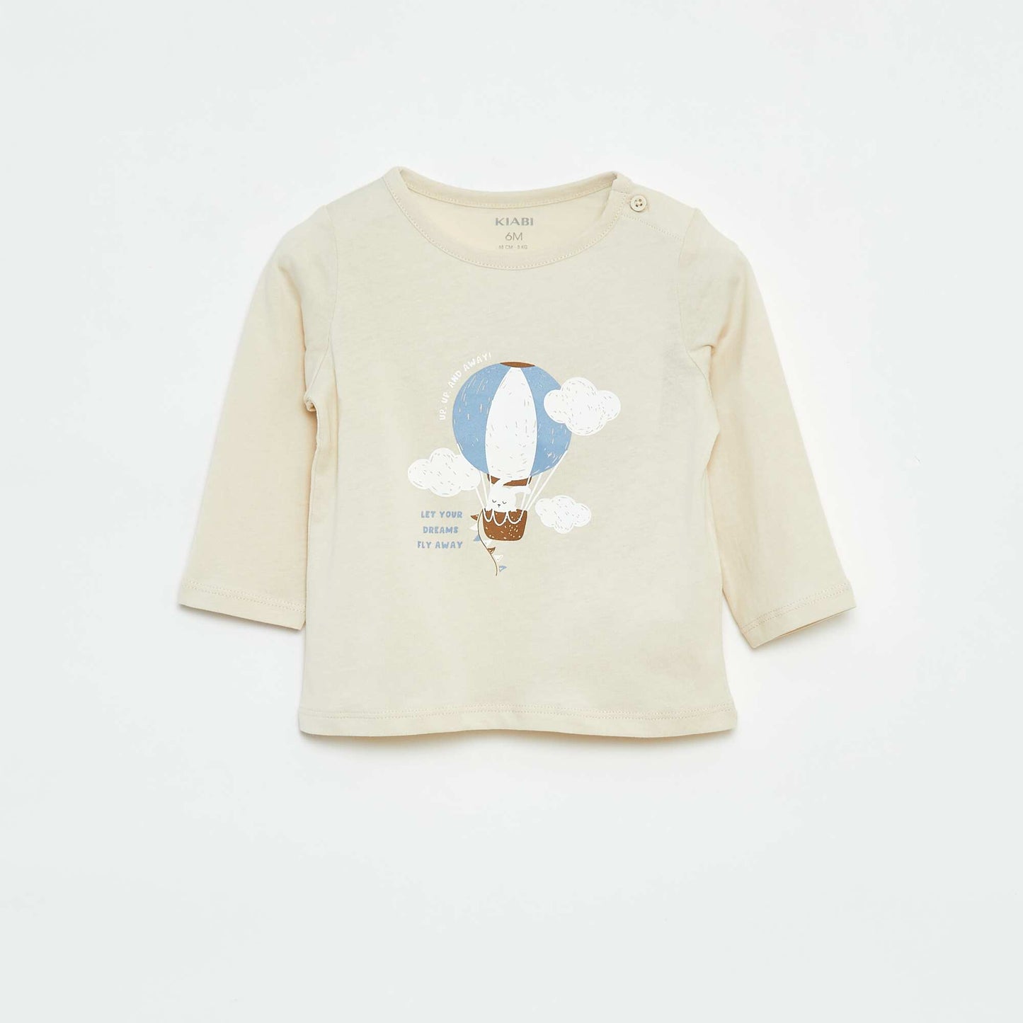 T-shirt à manches longues avec animation BEIGE