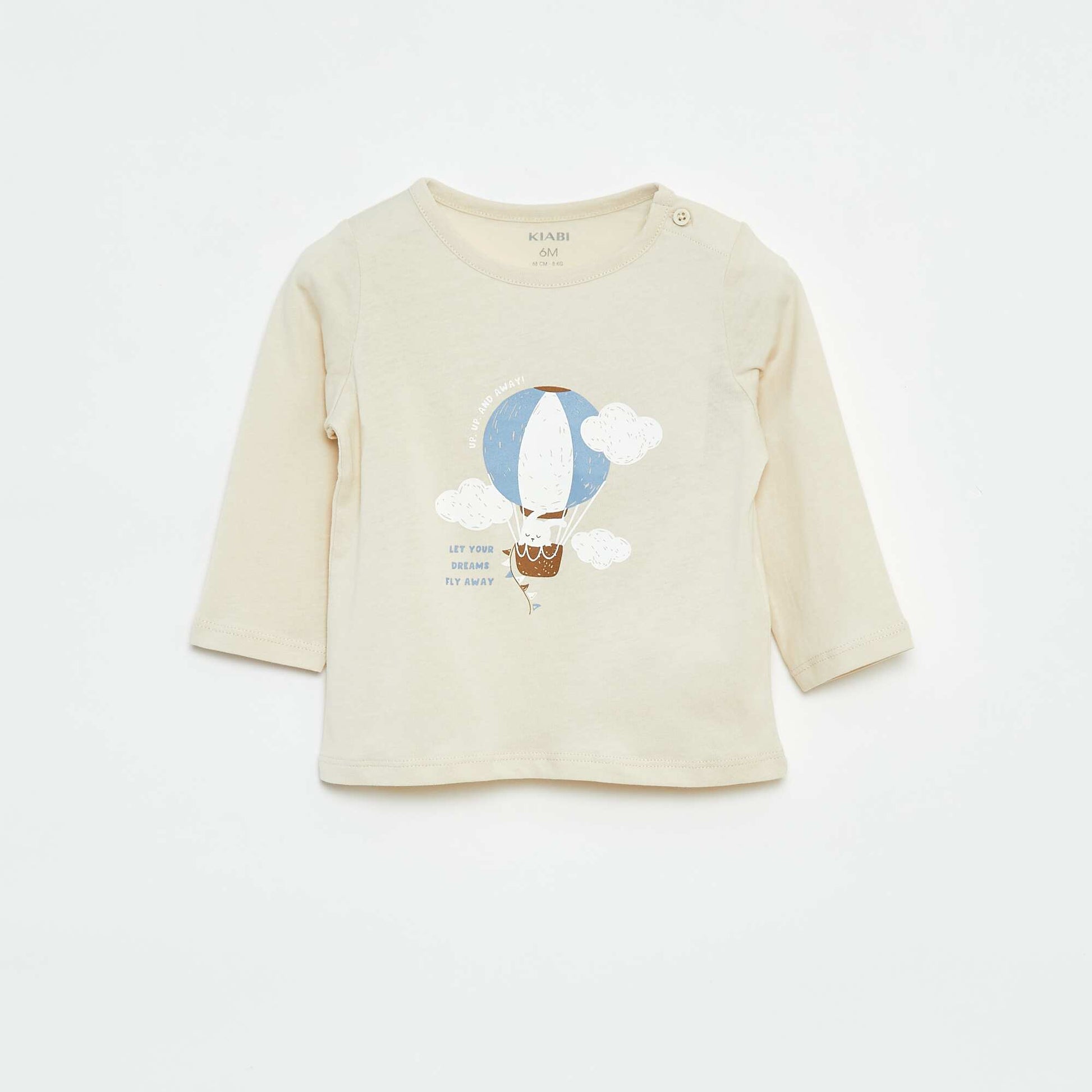 T-shirt à manches longues avec animation BEIGE