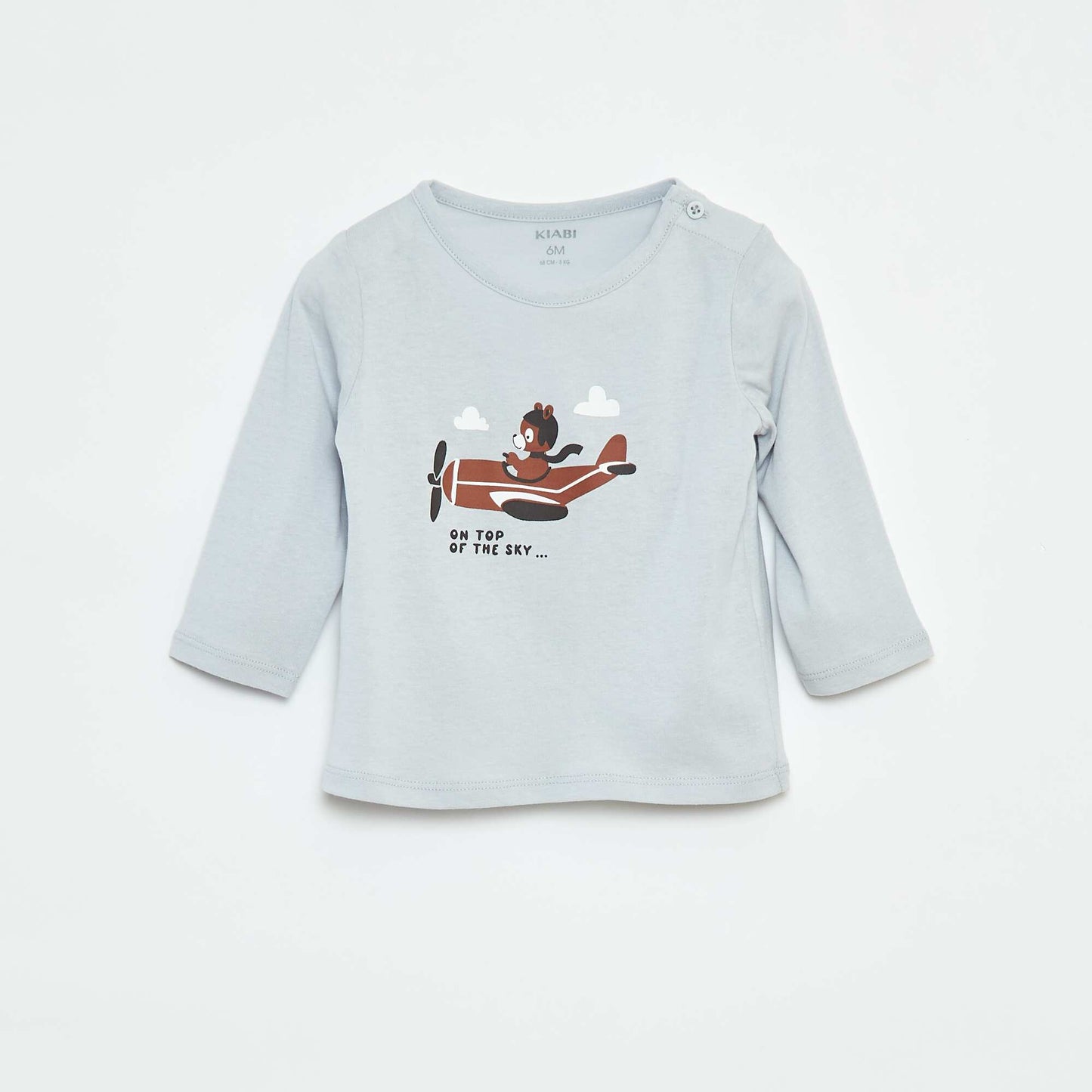 T-shirt à manches longues avec animation BLEU