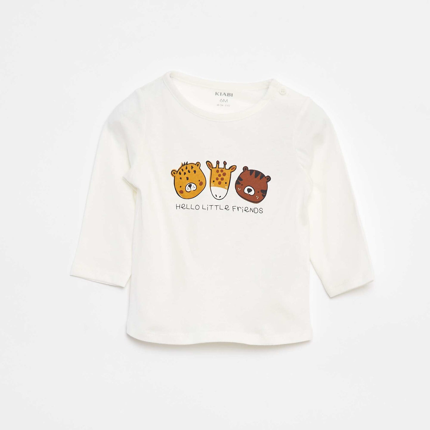 T-shirt à manches longues avec animation BLANC