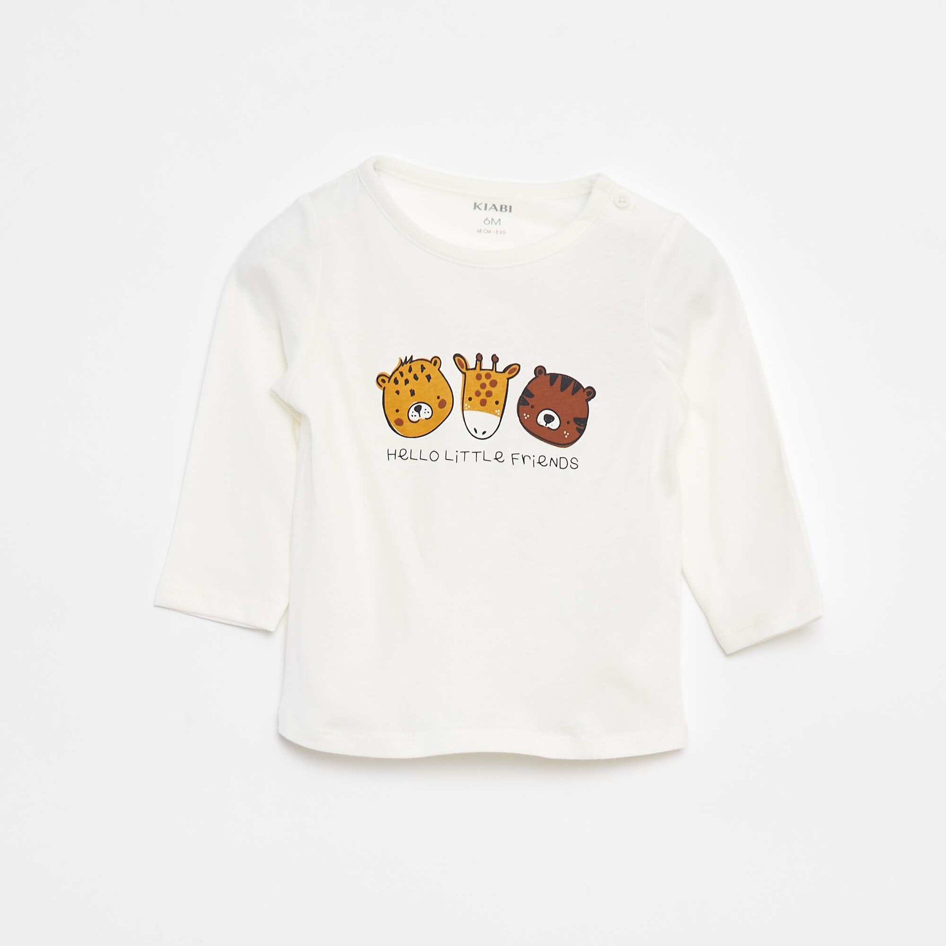 T-shirt à manches longues avec animation BLANC
