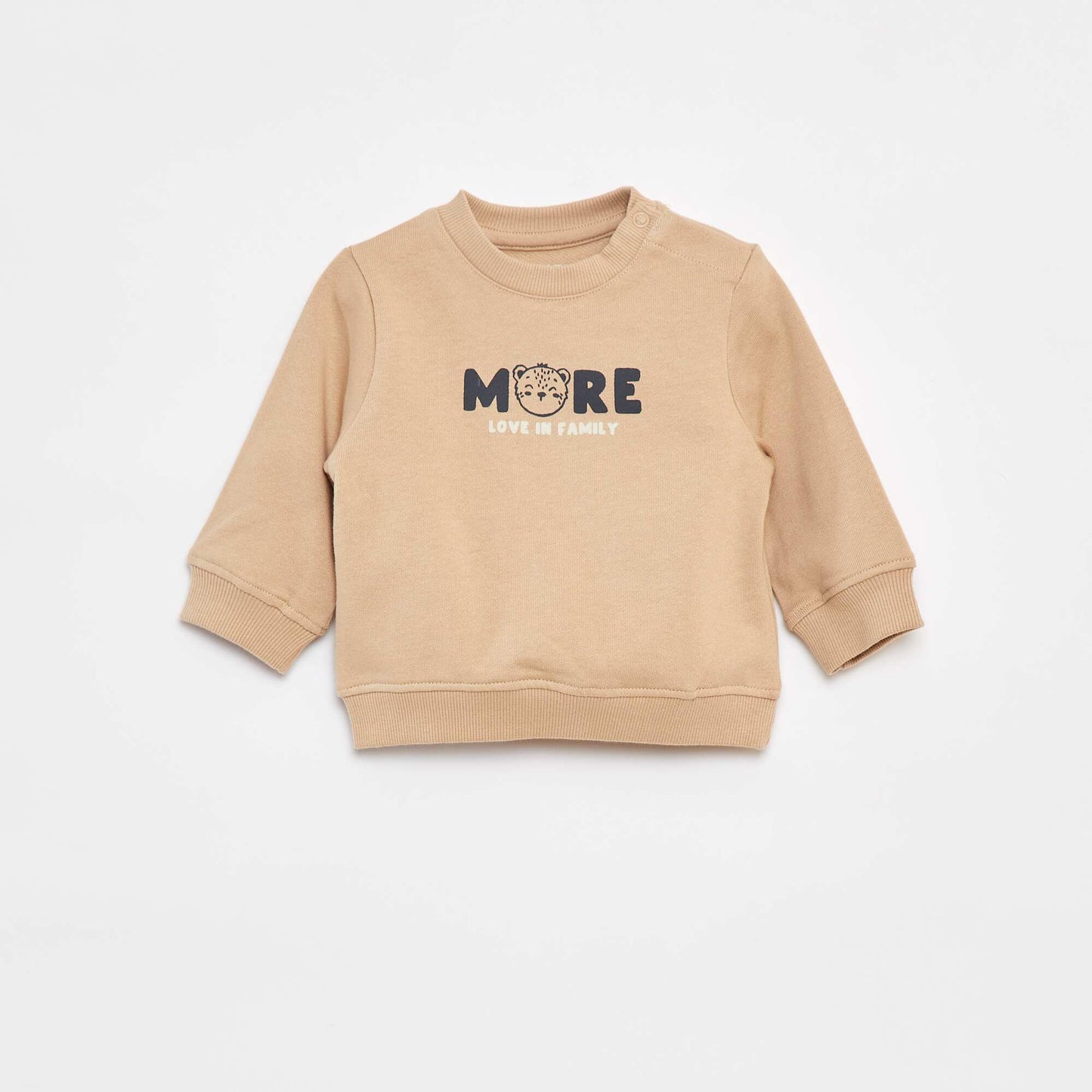Sweat à manches longues avec print BEIGE