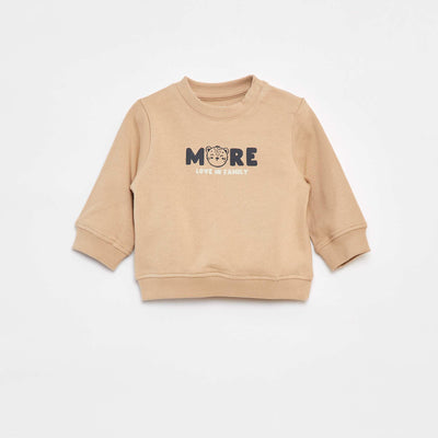 Sweat à manches longues avec print BEIGE