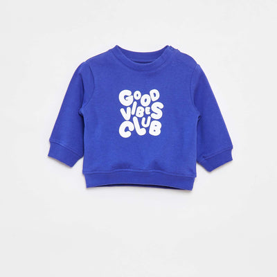 Sweat à manches longues avec print BLEU