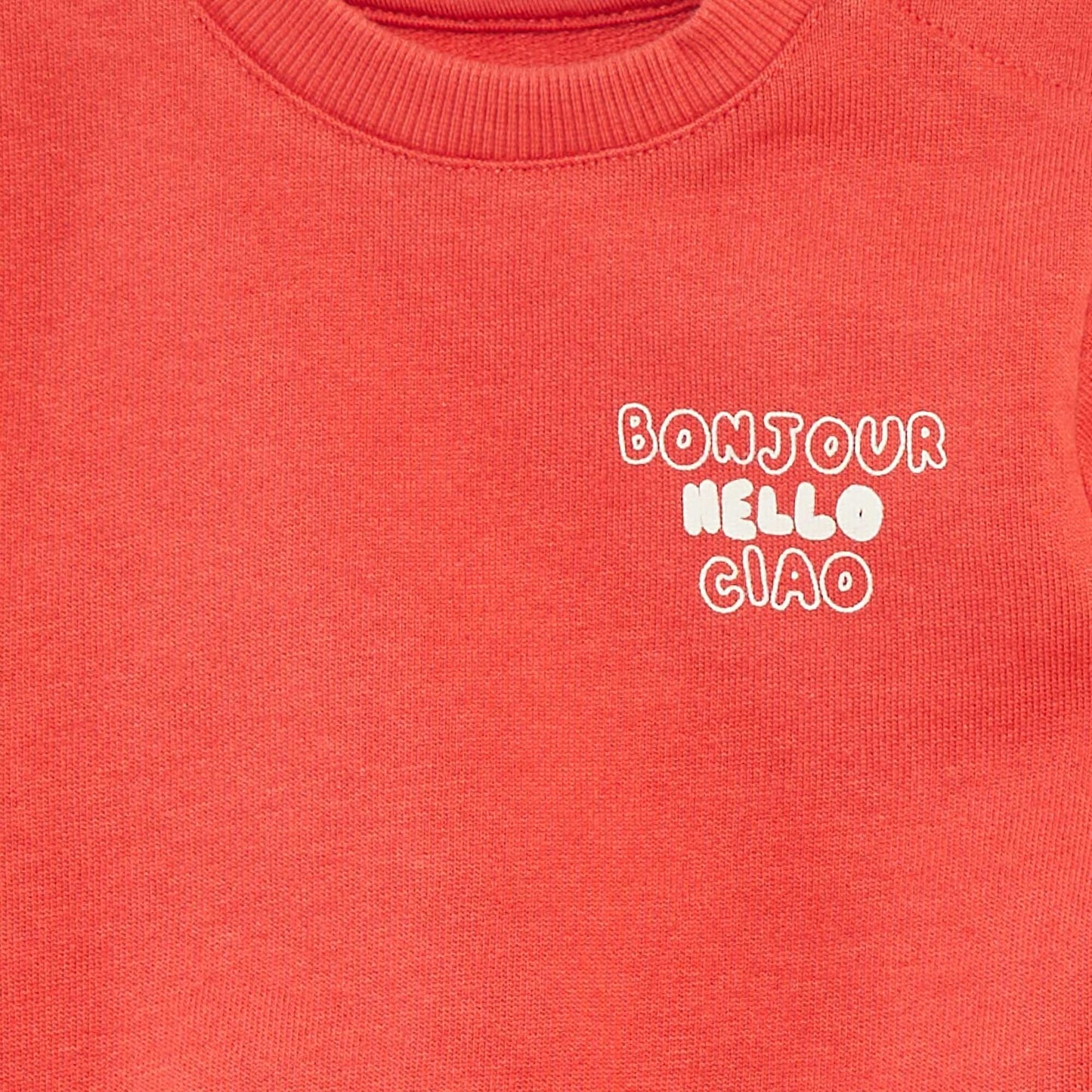 Sweat à manches longues avec print ROUGE