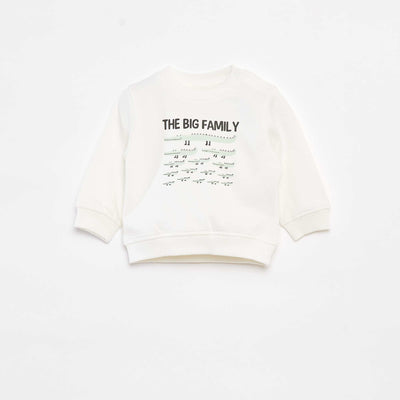 Sweat à manches longues avec print BLANC