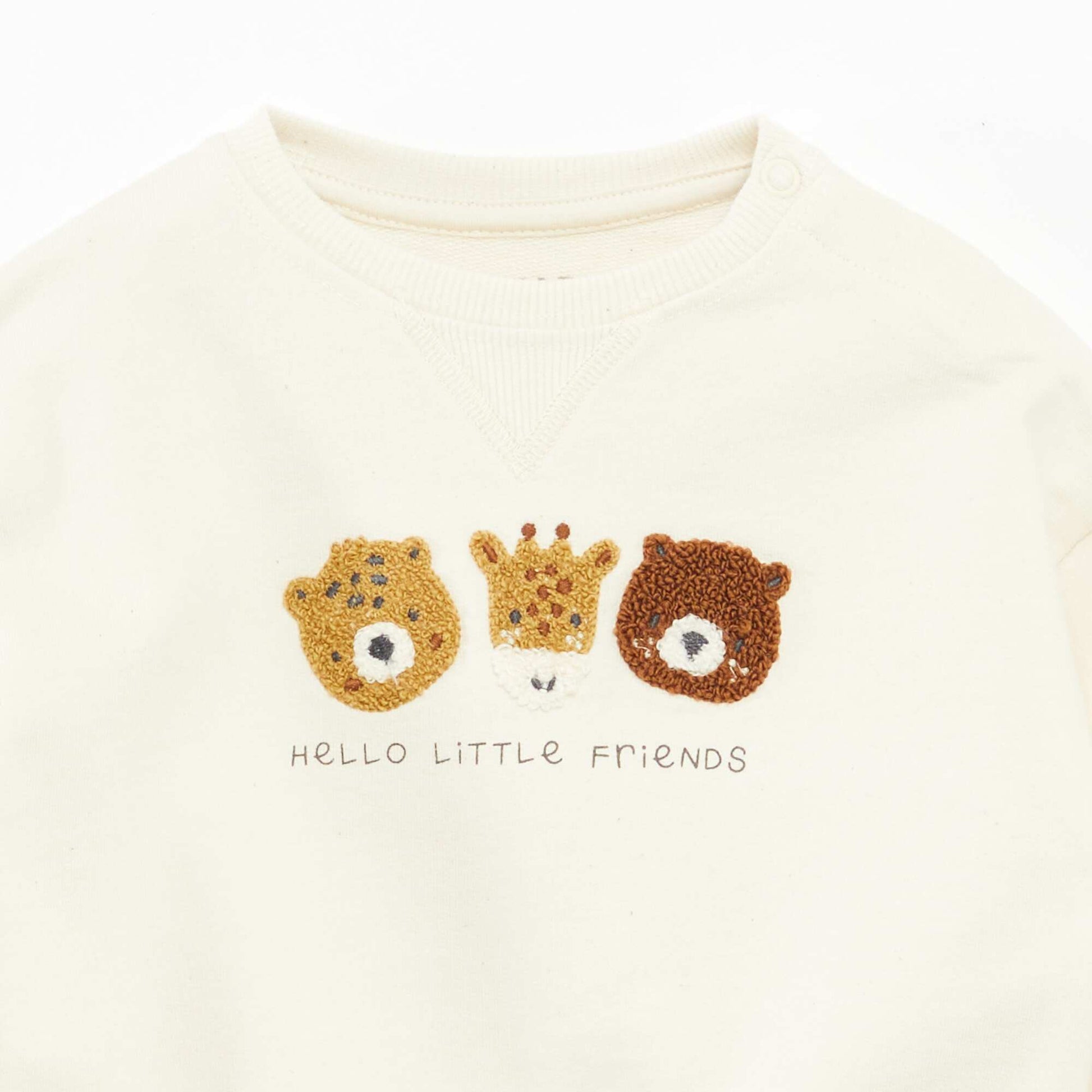 Sweat en molleton non gratté BLANC